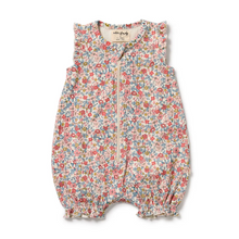 Load image into Gallery viewer, Summer Bloom Organic Ruffle Zipsuit