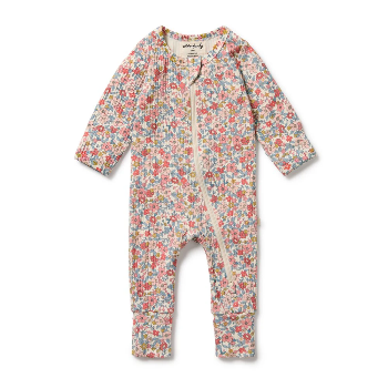 Summer Bloom Organic Zipsuit with Feet