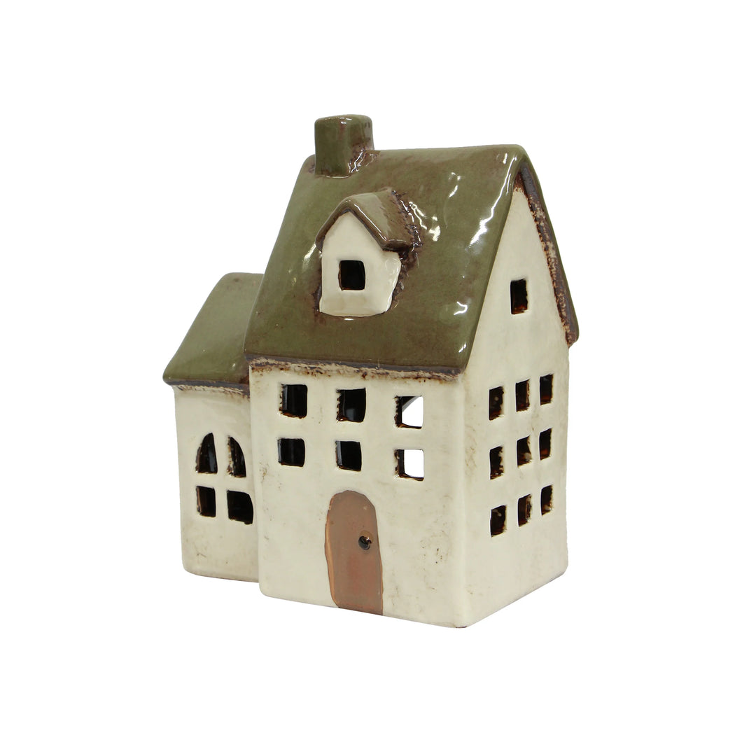 Tealight House Alsace Chapel - Olive green