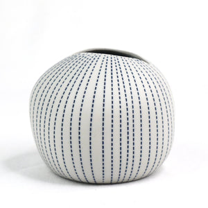 Pebble Medium Vase - Chalk/Ink Pinstripe