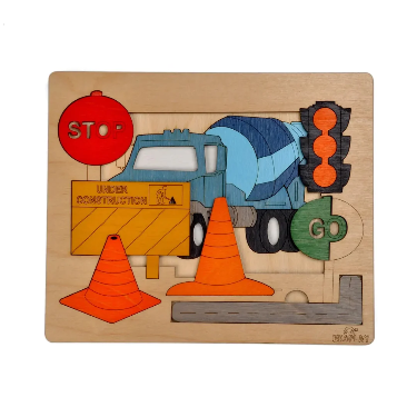 Ekoplay Road Under Construction Two Layer Puzzle