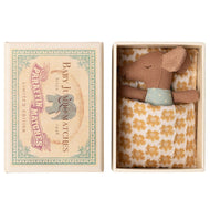 Maileg Sleepy Wakey Baby Mouse in Matchbox - Blue