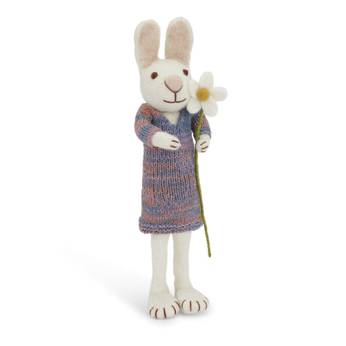 En Gry & Sif XL White Bunny with Daisy Flower
