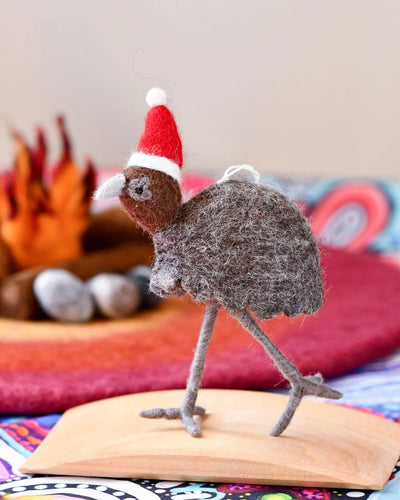 Felt Emu Christmas Hanging Decoration