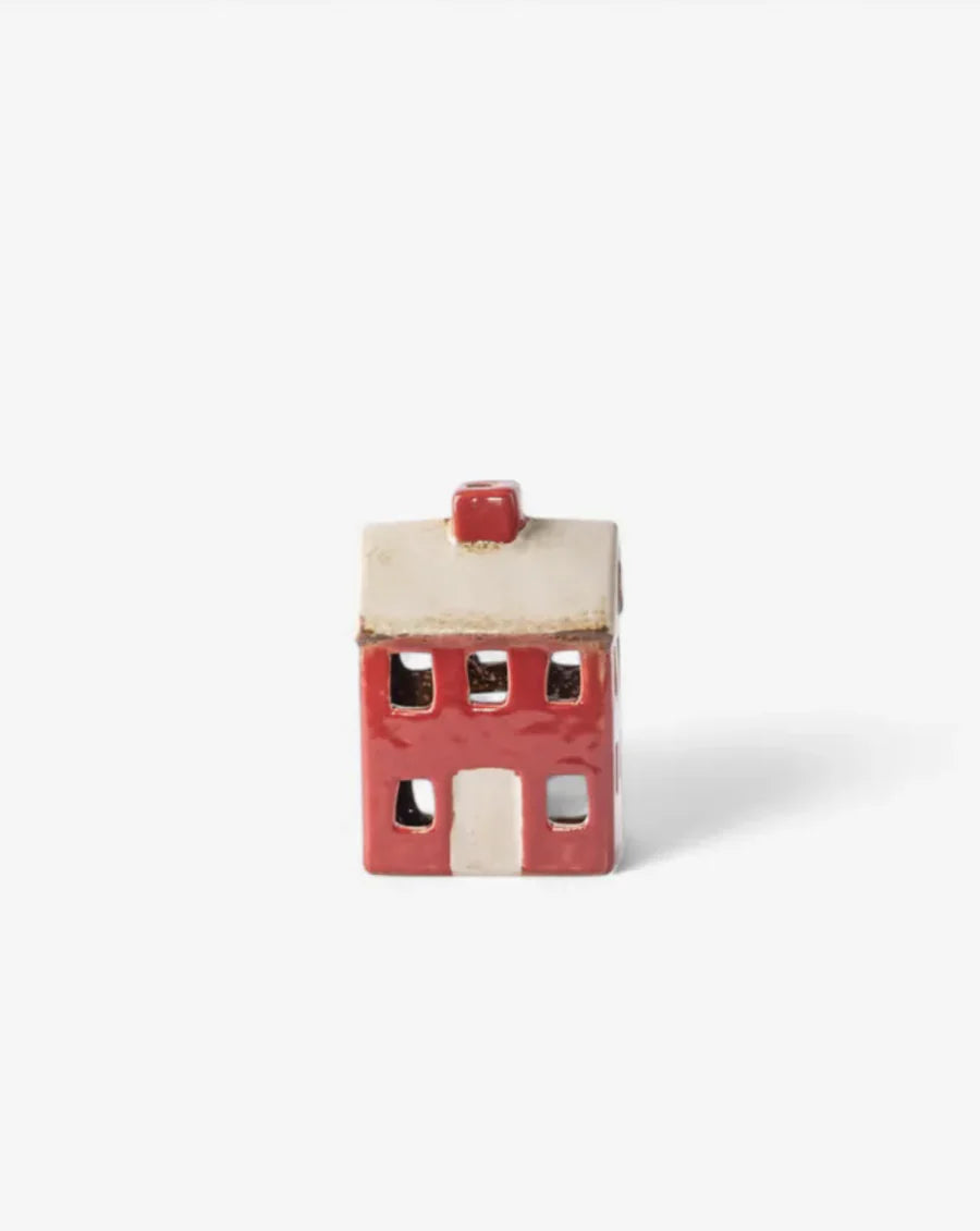 Tealight House Alsace Petite Chalet Red Cream