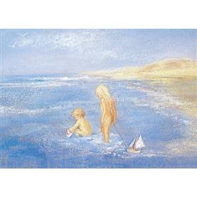 Postcard - Playing in the Sea