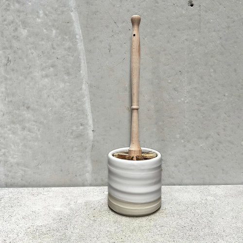 Ceramic Toilet Holder and Brush