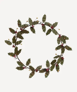 Metal Holly Wreath - Small