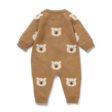 Load image into Gallery viewer, Beary Cute Organic Knitted Jacquard Suit