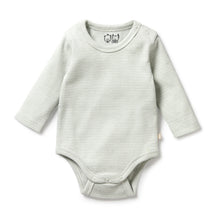 Load image into Gallery viewer, Fern Organic Stripe Rib Long Sleeved Bodysuit