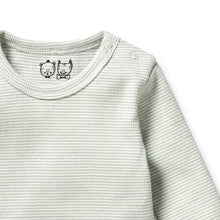 Load image into Gallery viewer, Fern Organic Stripe Rib Long Sleeved Bodysuit