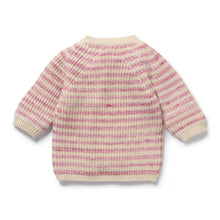 Load image into Gallery viewer, Rhubarb and Cream Organic Knitted Stripe Kimono Cardigan