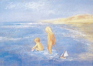 Postcard - Playing in the Sea