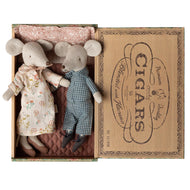 Maileg Grandma and Grandpa Mice in Cigarbox