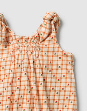 Load image into Gallery viewer, Wilson &amp; Frenchy Checkerberry Organic Crinkle Tie Playsuit