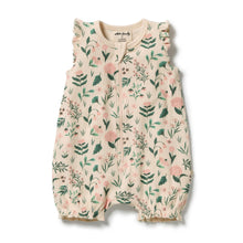 Load image into Gallery viewer, Wilson &amp; Frenchy Sweet Bloom Organic Ruffle Zipsuit