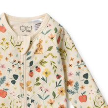 Load image into Gallery viewer, Wilson &amp; Frenchy Summer Garden Organic Zipsuit with Feet
