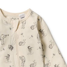 Load image into Gallery viewer, Wilson &amp; Frenchy Whispering Willows Organic Zipsuit with Feet