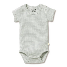 Load image into Gallery viewer, Wilson &amp; Frenchy Organic Stripe Rib Bodysuit - Fern