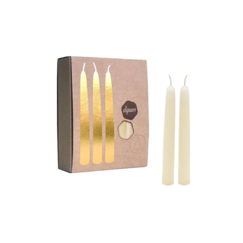 Dipam Beeswax Ivory Birthday Ring Candles, Box of 20