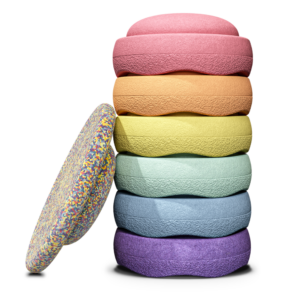 * Stapelstein Pastel Rainbow Set of 6 + 1
