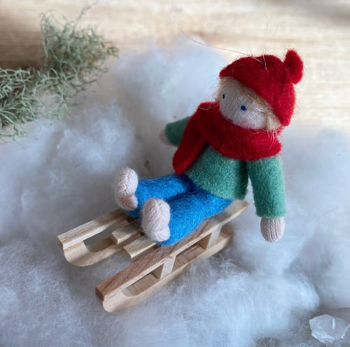 Ambrosius Hanging Sleigh Winter Doll