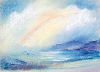 Postcard - Landscape with Rainbow