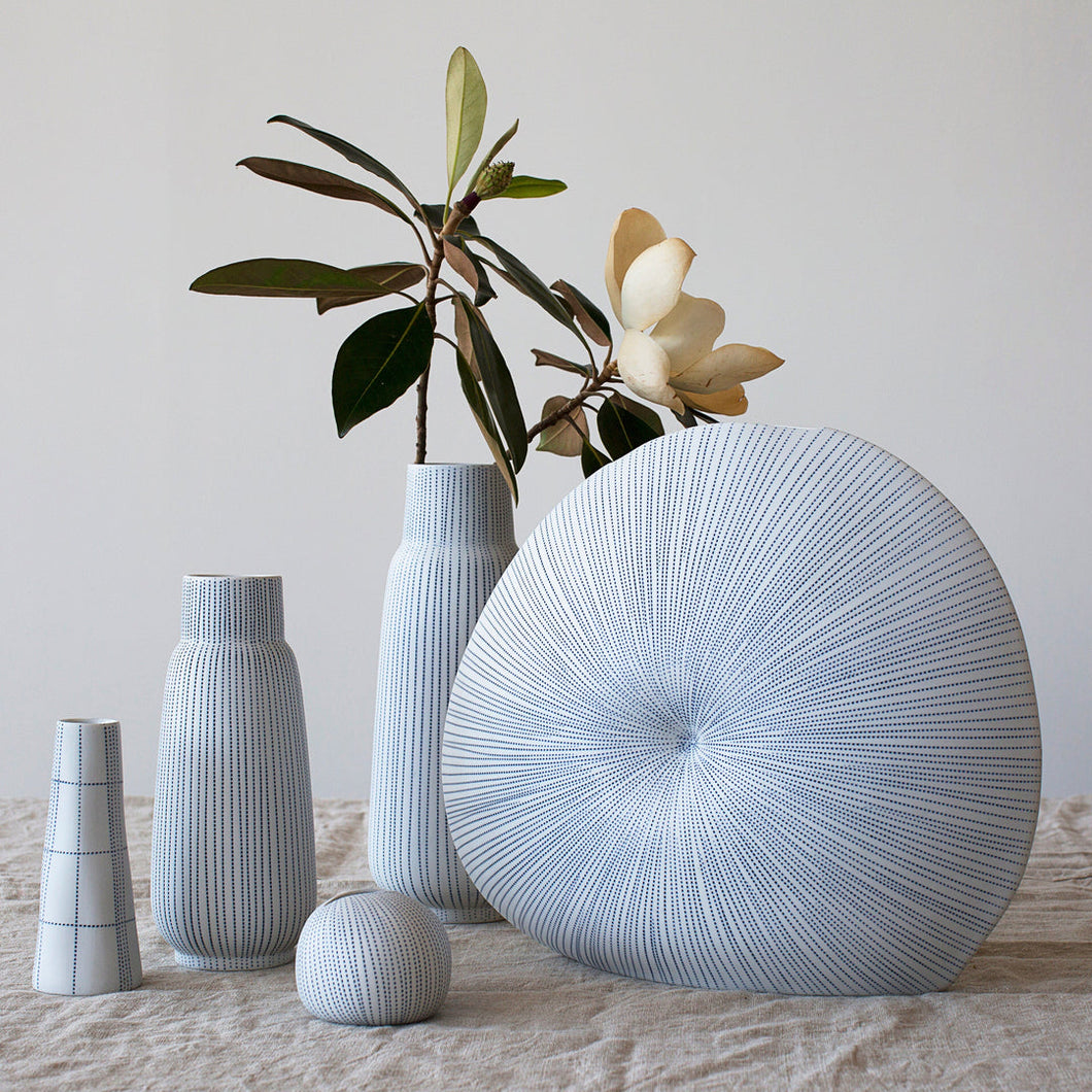 Mollusc XL Vase - Ink Pinstripe