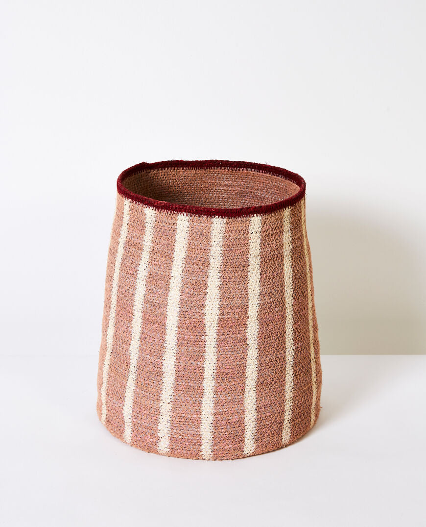 Papaya Cali basket - Blush with white stripes
