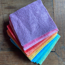 Load image into Gallery viewer, Rainbow Hand Dyed Wool Felt Bundle - bundle of 10