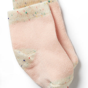 Wilson & Frenchy Organic Cotton Socks - Dijon, Pink, Fleck
