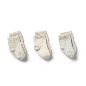 Wilson & Frenchy Organic Cotton Socks - Cream, Oatmeal, Grey