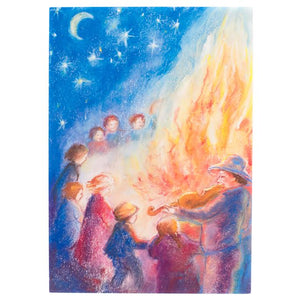 Postcard - Bonfire gathering