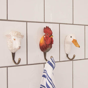 Hand Carved Rooster Hook