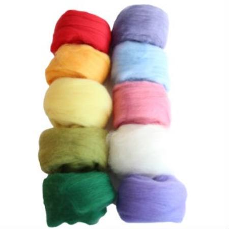 100% Merino Fleece - 10 assorted colours (100g)