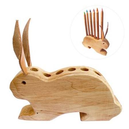 Drei Blatter Wooden Pencil Holder - Bunny