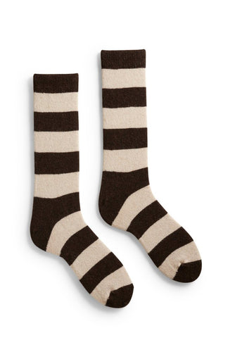 Lisa b Men's rugby stripe wool cashmere socks