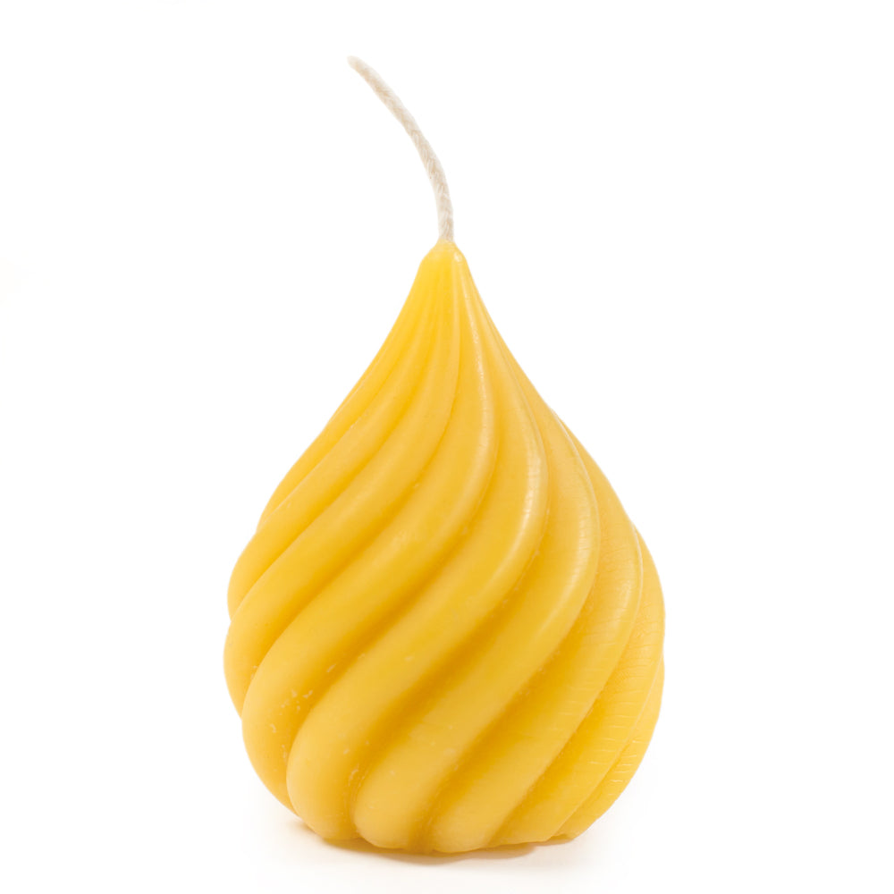 Beeswax Candle - Small Spinning Droplet