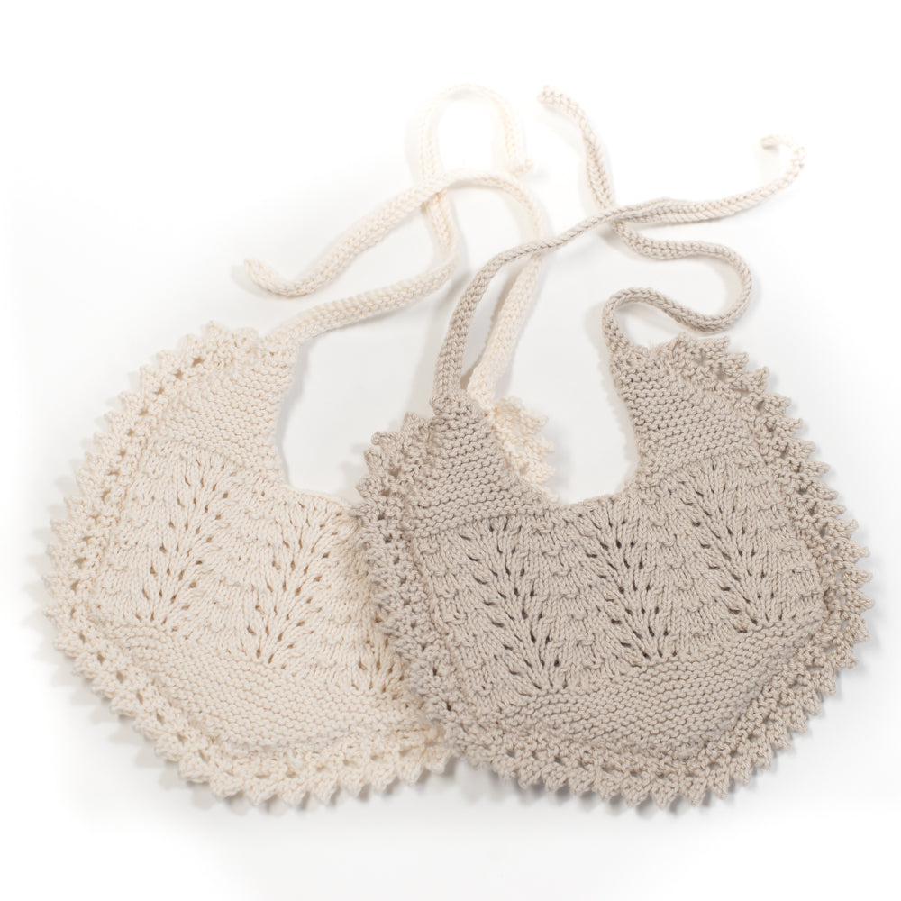 Knitted organic cotton double sided bib