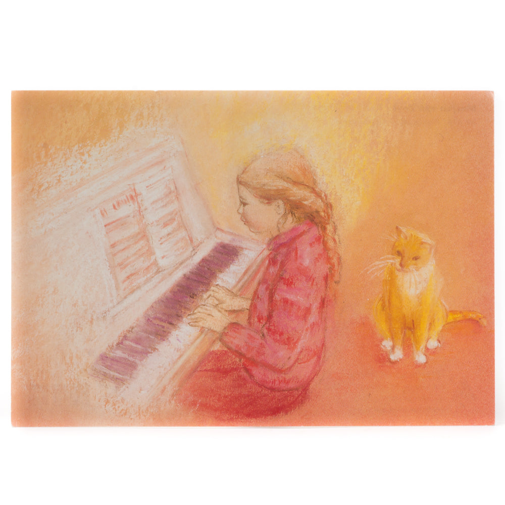 Postcard - Playing Piano