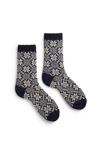 Women's wool cashmere snowflake socks