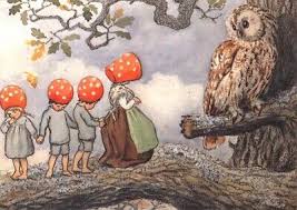 Postcard - Children of the Forest with owl