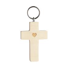 Keyring - Cross (with heart)