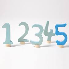 Grimm's Birthday Number deco - numbers 1-5 blue *sold individually*