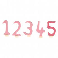 Grimm's Birthday Number deco - numbers 1-5 pink - *sold individually*