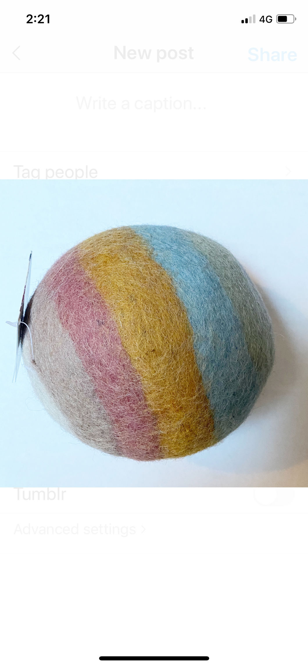 Felt ball - earthy pastel - 2 sizes