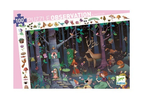 Djeco Puzzle - Observation Enchanted Forest 100pcs