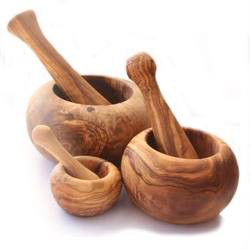Olive Wood Mortar & Pestle, Large