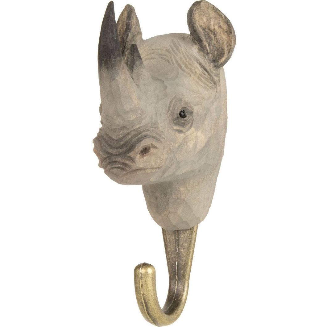 Hand Carved Rhino Hook