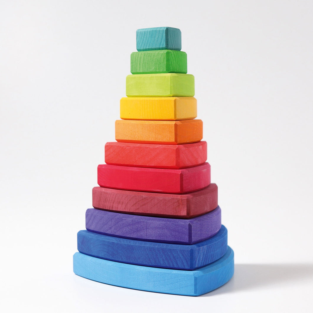 Rainbow Conical Stacking Tower - Triangular